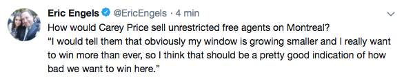 Y faudrait que Carey Price commence par en parler à Bergevin...