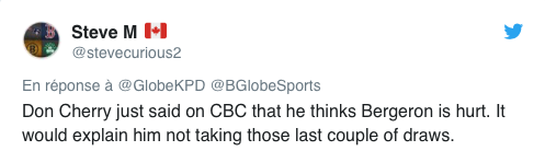 Ça, c'est pas bon pour les Bruins...