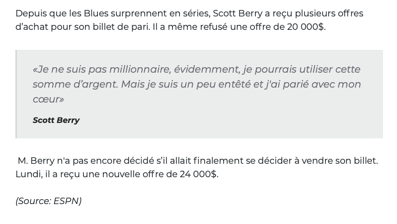 GAGNER 100 000$...EN PARIANT SUR LES BLUES...