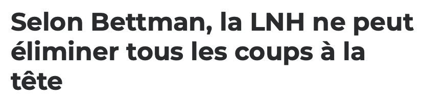 Gary Bettman ne veut pas ÉLIMINER les COUPS à la tête..