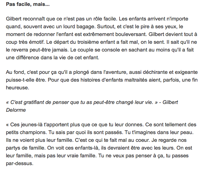 Gilbert Delorme nous a donné les LARMES aux yeux...