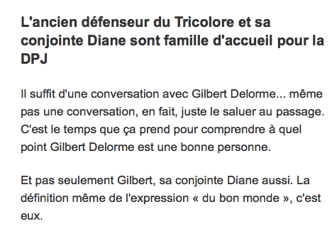 Gilbert Delorme nous a donné les LARMES aux yeux...