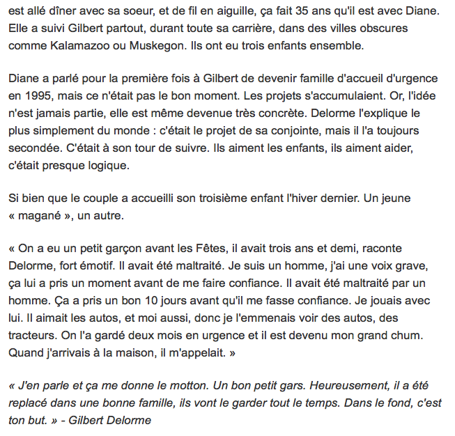 Gilbert Delorme nous a donné les LARMES aux yeux...