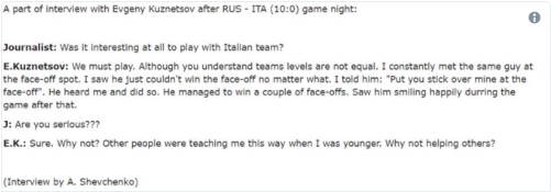 HAHA...Evgeny Kuznetsov aide un adversaire en plein match...