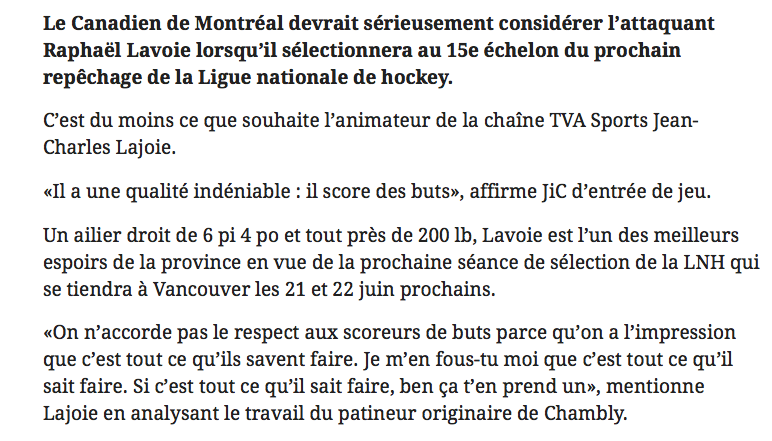 HAHA...Jean-Charles Lajoie continue sa campagne PRO Lavoie...