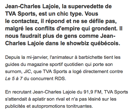 Jean-Charles Lajoie nous avait traité de MENTEURS sur twitter...OUCH....