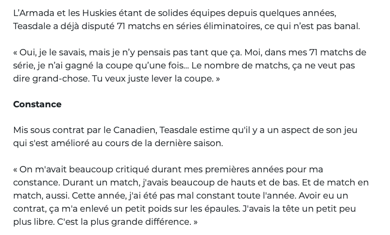 Joel Teasdale est un CHAMPION à vie....mais...