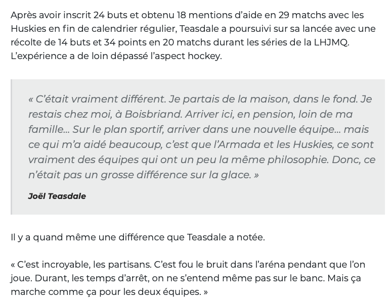 Joel Teasdale est un CHAMPION à vie....mais...