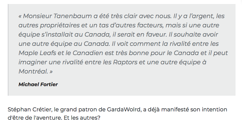 La NBA à Montréal..