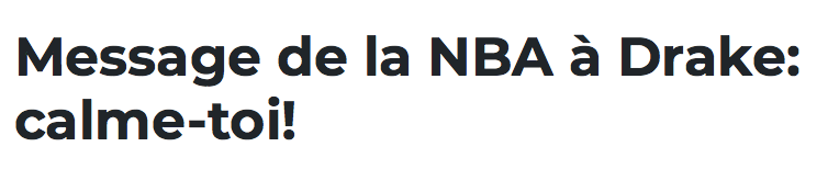 La NBA ne veut plus des CLOWNERIES de DRAKE..