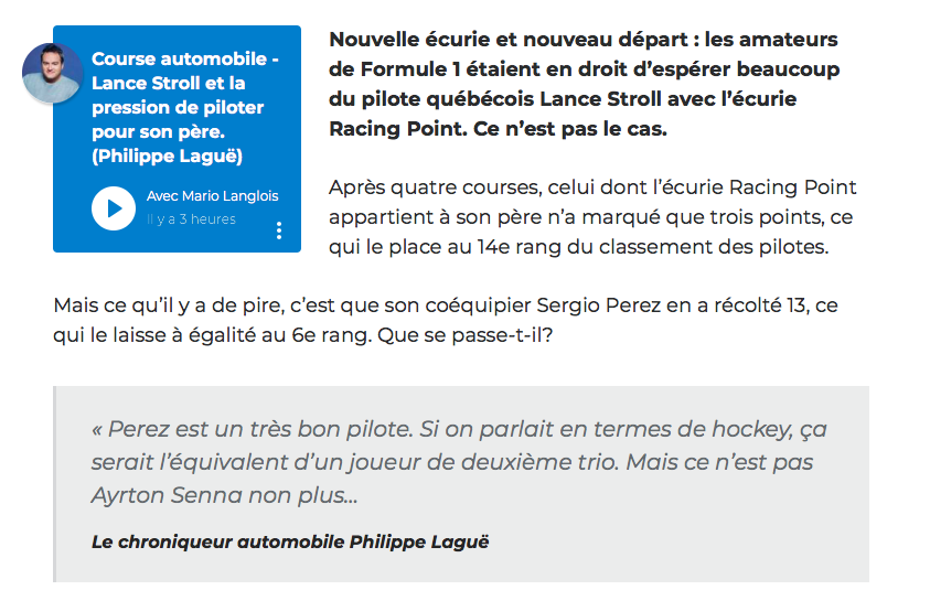 Lance Stroll et son père...font HONTE au Québec...