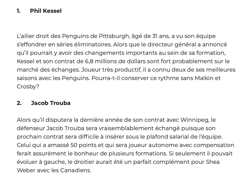 Le CH n'est dans AUCUN de ces DOSSIERS...