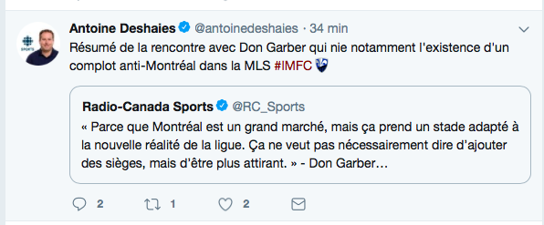 Le COMMISSAIRE de la MLS essaie de nous en passer une petite vite..