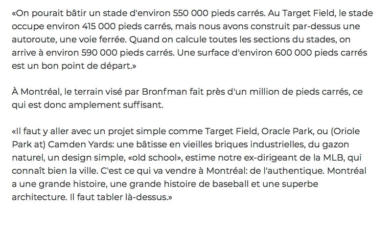 Le MODÈLE du STADE des EXPOS...