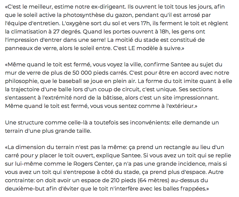 Le MODÈLE du STADE des EXPOS...