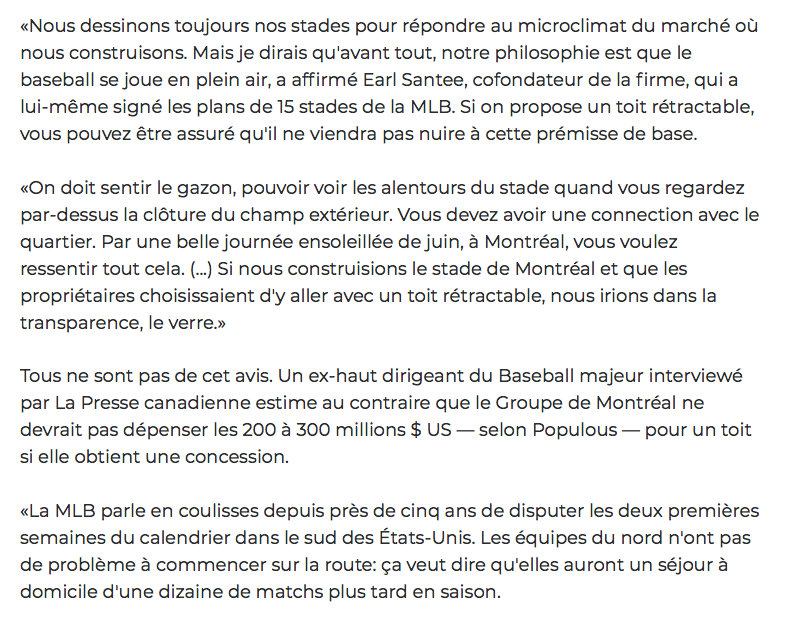 Le MODÈLE du STADE des EXPOS...