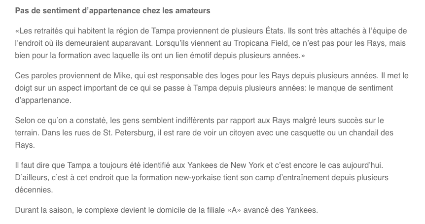 Le nom de Montréal...EXPLOSE à Tampa Bay...
