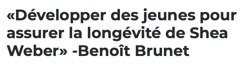 Le nouveau PLAN de Marc Bergevin et de BEN BRUNET...