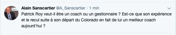 Le rêve de Patrick Roy.....