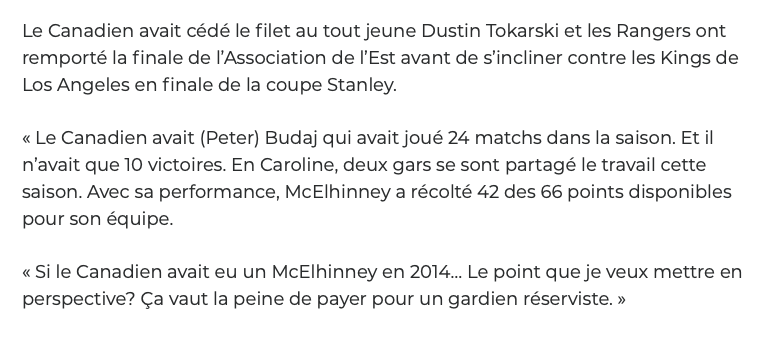 Marc Bergevin aurait remporté la COUPE STANLEY...s'il avait compris le concept de gardien réserviste..