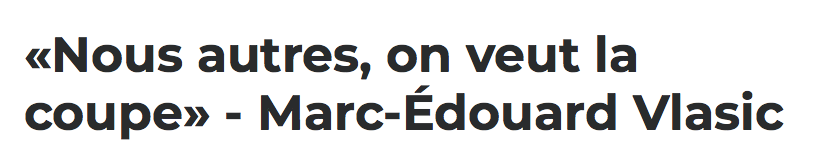 Marc-Édouard Vlasic est tellement COCKY et ARROGANT déjà...