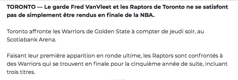 On aimerait...que Marc Bergevin s'INSPIRE des Raptors...