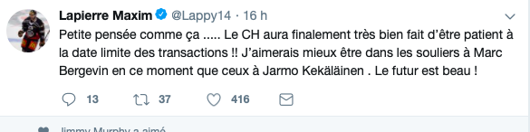 On vient de comprendre pourquoi...Maxim Lapierre a LICHÉ le CUL de Marc Bergevin..