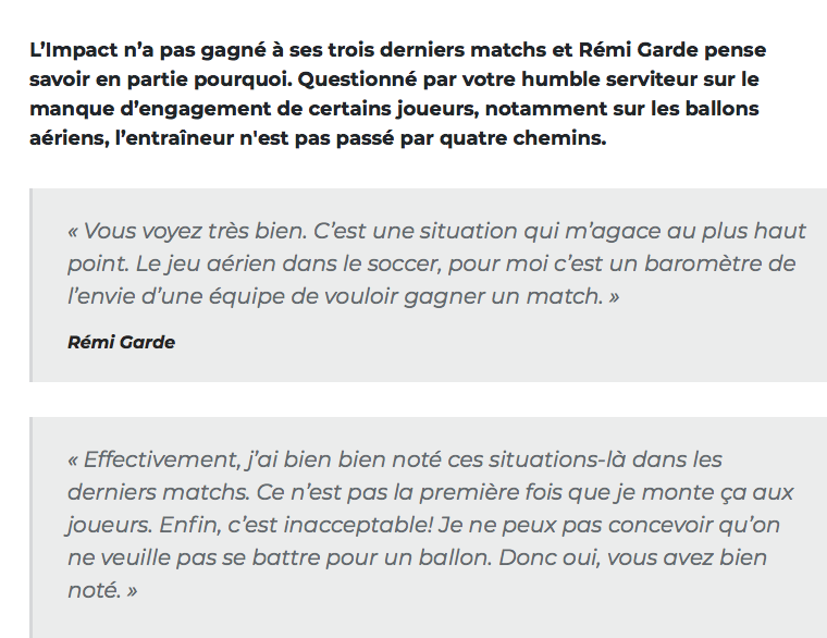 Rémi Garde traite ses joueurs de JONATHAN DROUIN!!!!!