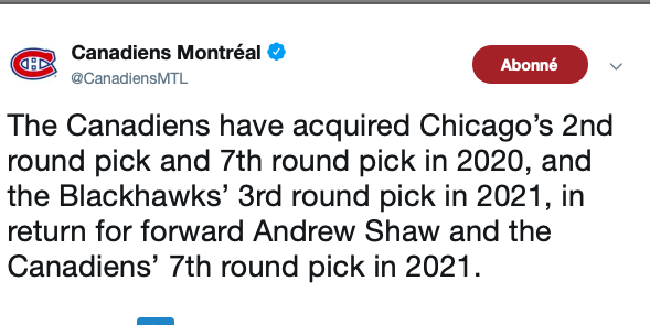 Andrew Shaw TRANSIGÉ pour...