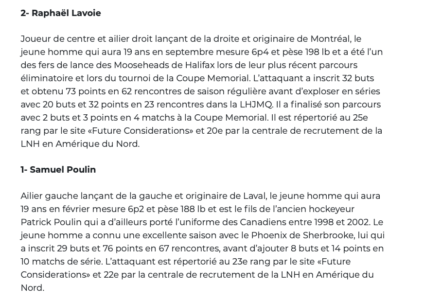 Au tour du 98,5 Sports de MÉPRISER Raphaël Lavoie...