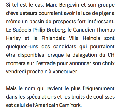 Cam York à Montréal...DONE DEAL?