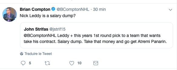 Certains parlent de Nick Leddy comme d'un SALARY DUMP...