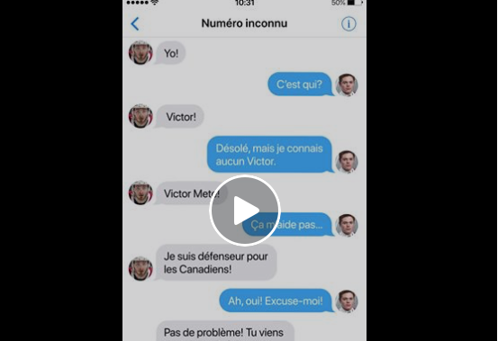 Cette conversation entre Cole Caufield et Victor Mete...