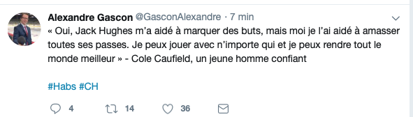 Cole Caufield...REJETTE les HATERS....