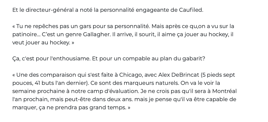 Cole Caufield...un HYBRIDE DeBrincat-Gallagher....