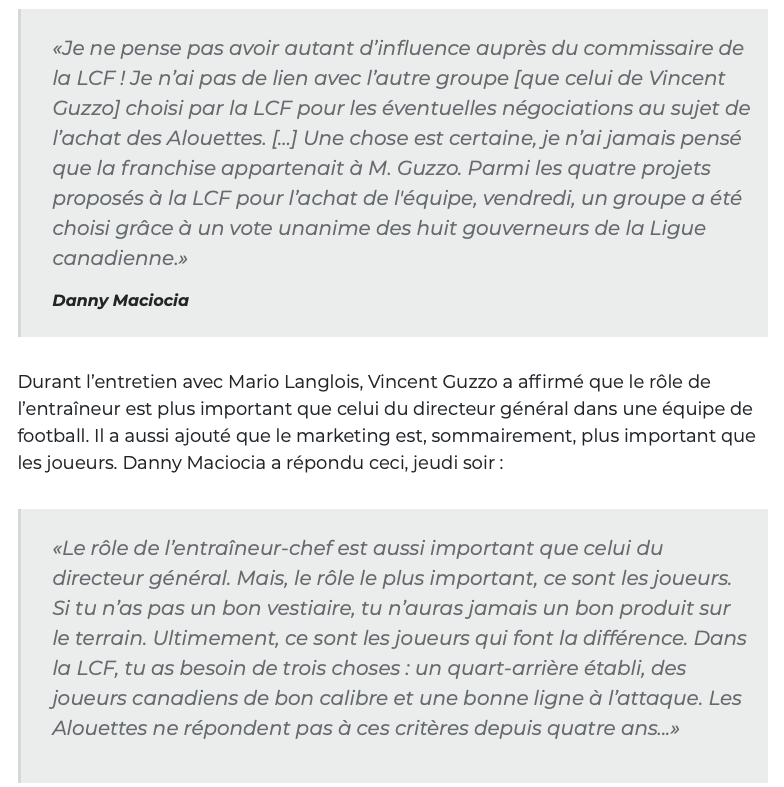Dany Macioca voulait 400 000$ par année....pour 10 ans..