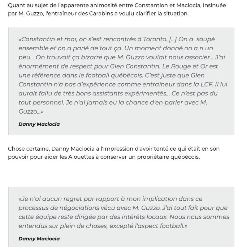 Dany Macioca voulait 400 000$ par année....pour 10 ans..