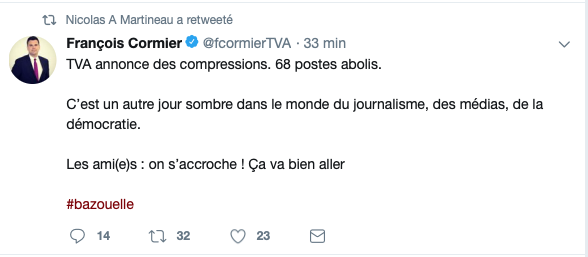 D'ici deux ans.... Tout le monde à TVA Sports aura perdu sa JOB...