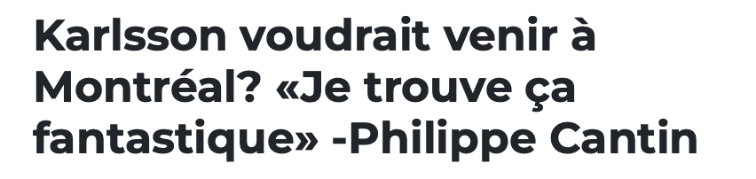 Erik Karlsson à Montréal: Philippe Cantin CAPOTE sa vie...