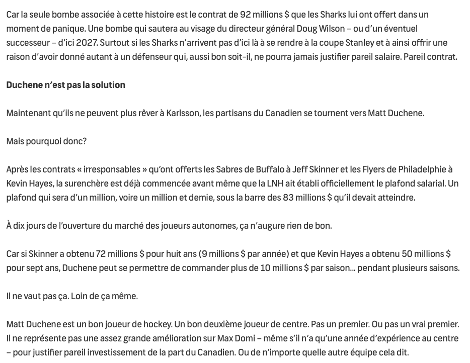 François Gagnon lance un MESSAGE à Marc Bergevin...