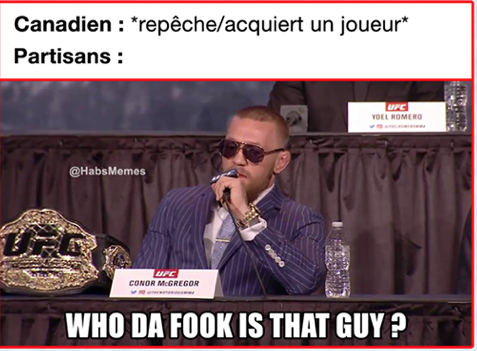 HAHA!!!  Ça arrive tellement TOUT LE TEMPS aux FANS du CH...