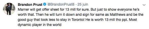 HAHA...Brandon Prust sait ce qui va arriver avec Mitch Marner...