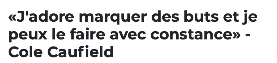 La chose FAVORITE de Cole Caufield dans la vie...