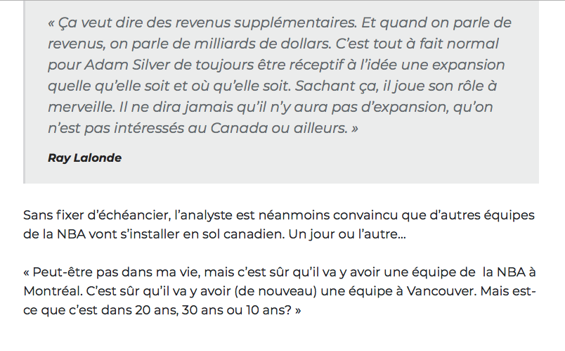 La NBA à Montréal...avant les Nordiques....