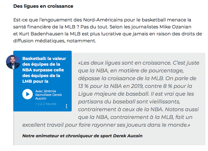 La NBA va faire PLUS de CASH que la MLB...
