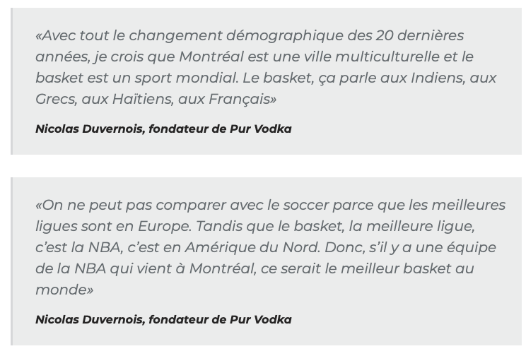 Le DRAGON de la VODKA veut amener la NBA à Montréal!!!!!!!