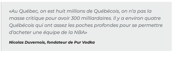 Le DRAGON de la VODKA veut amener la NBA à Montréal!!!!!!!