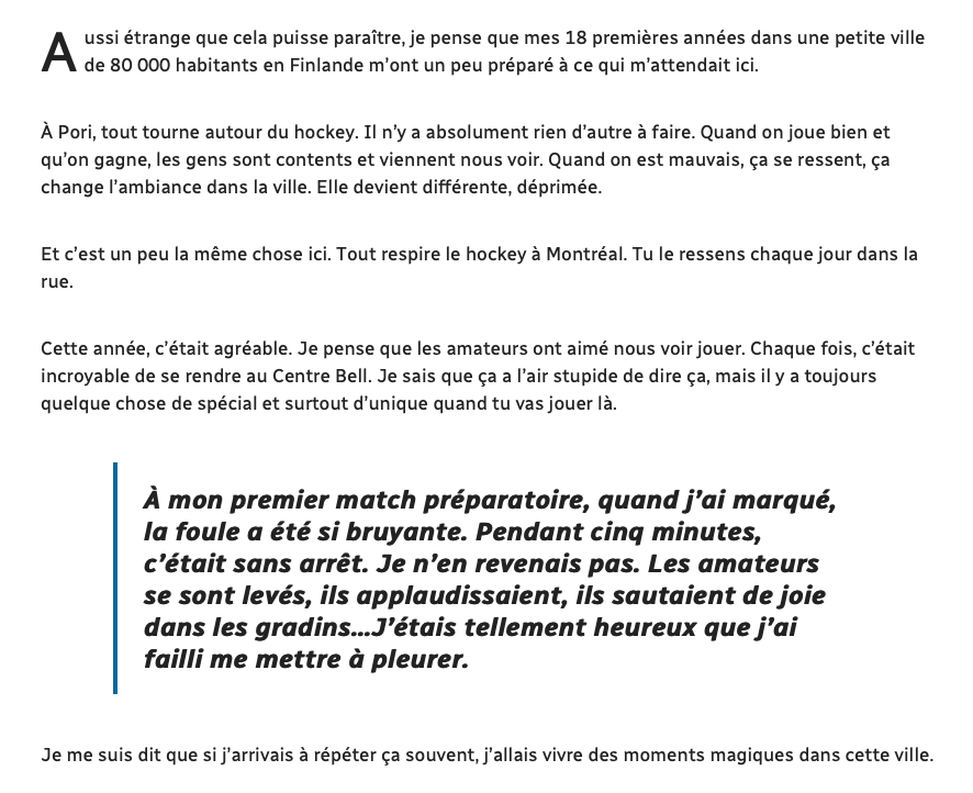 Le JOURNAL INTIME de Jesperi Kotkaniemi...