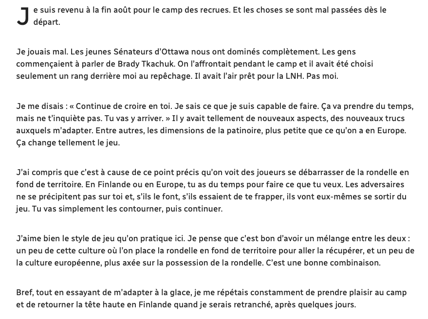 Le JOURNAL INTIME de Jesperi Kotkaniemi...