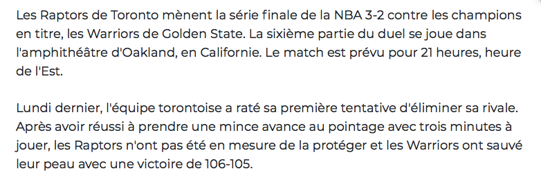 Le MESSAGE de Montréal à la NBA est CLAIR....